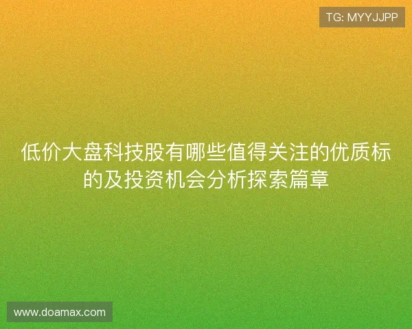 低价大盘科技股有哪些值得关注的优质标的及投资机会分析探索篇章
